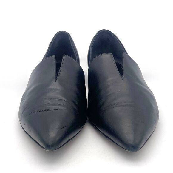 Vince Darlington Pointed Toe D’Orsay Flats Black Leather Designer Loafer Size 7 - Picture 9 of 16